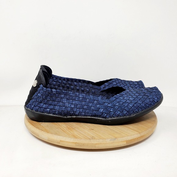 Bernie Mev Catwalk Shoes Womens 38 Blue‎ Woven Loafer Flat Minimalist Sandal - Picture 7 of 11